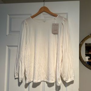 Garnet Hill shirt size L new with tags winter white